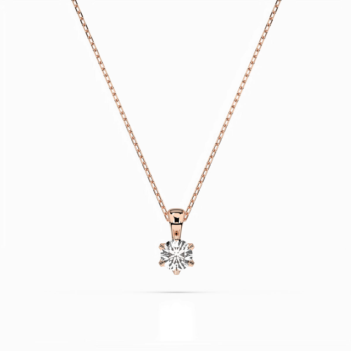 Solitaire Necklace (Round), 0.15 ct — 104-10004(3.4)